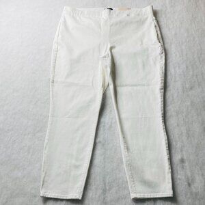 NWT NYDJ Womens White High Rise Flat Front Pull On Skinny Jeans Plus Size 16W